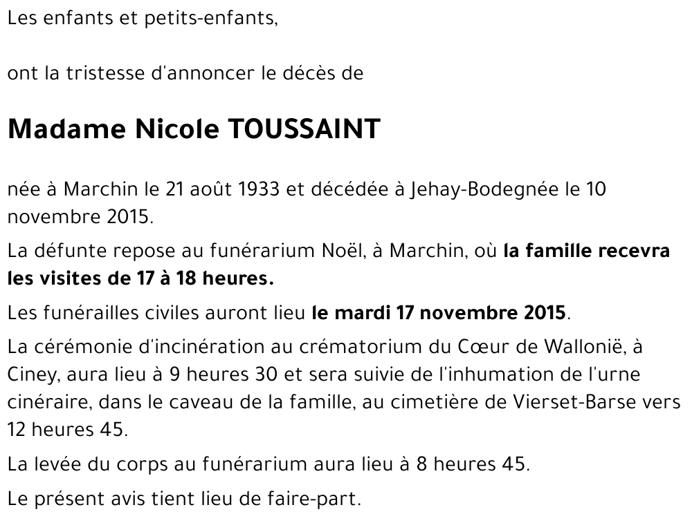 Nicole TOUSSAINT