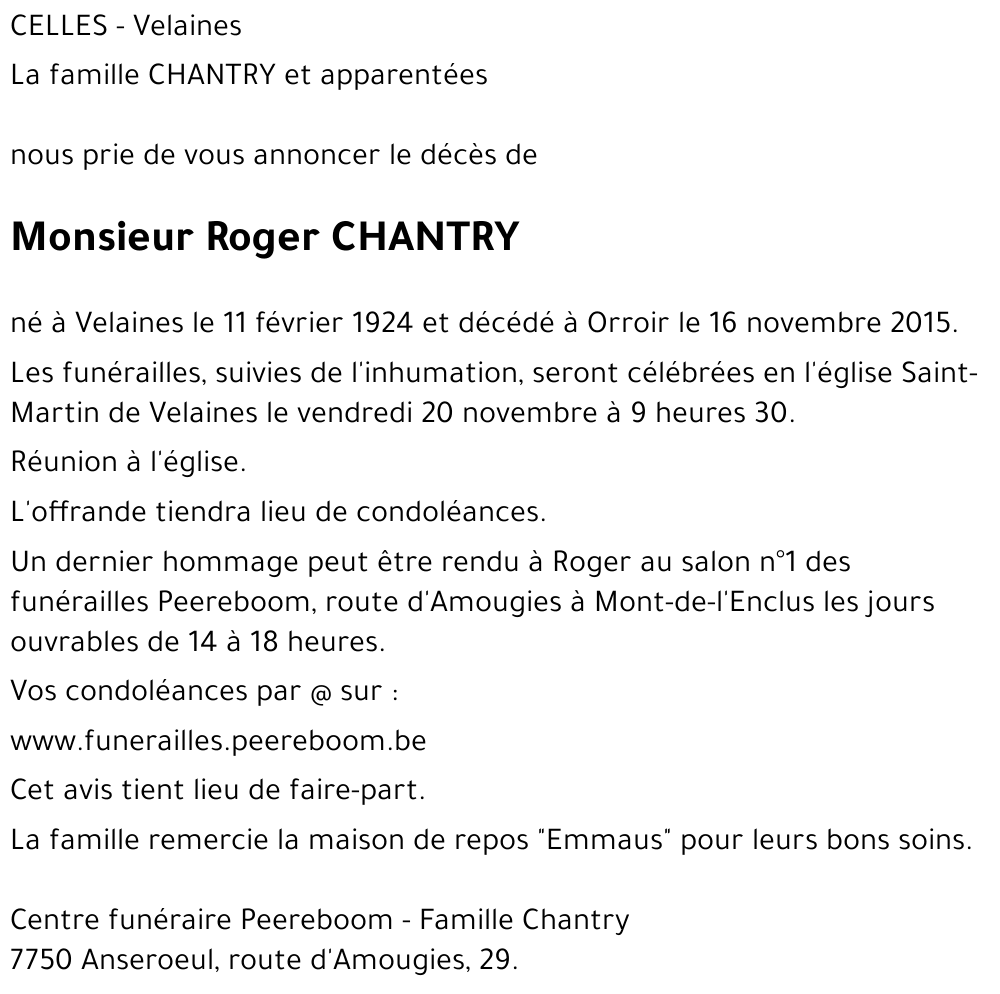 Roger CHANTRY