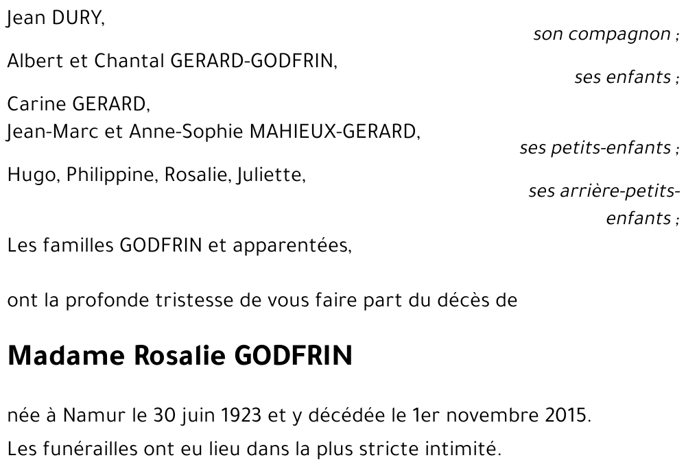 Rosalie GODFRIN