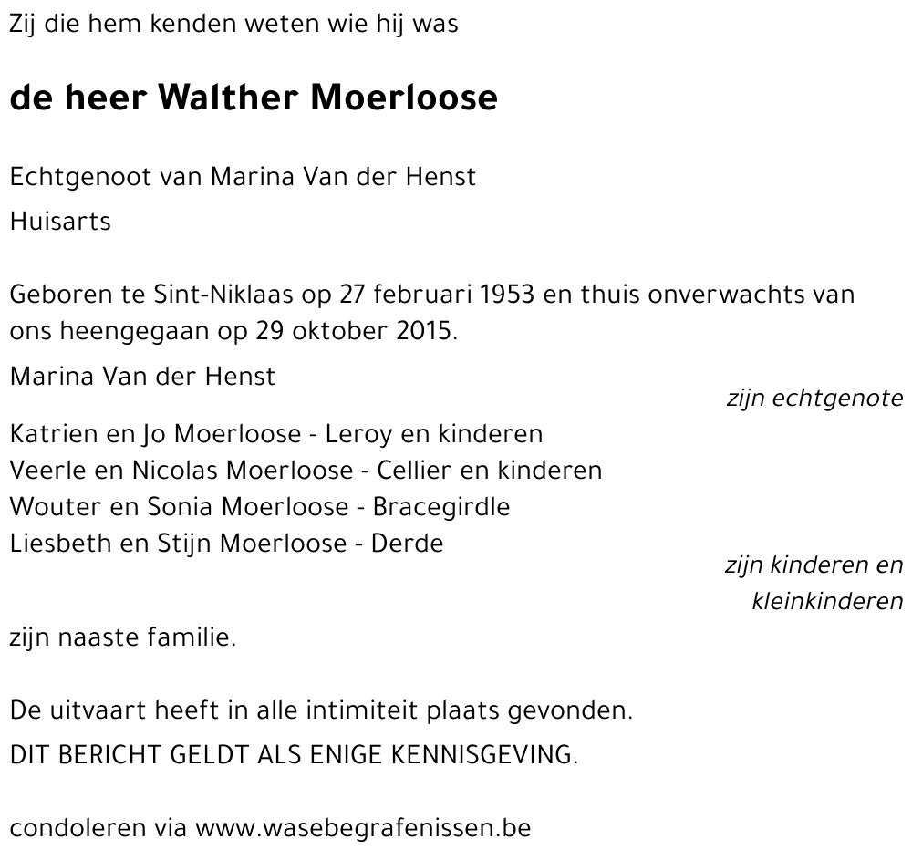 Walther MOERLOOSE