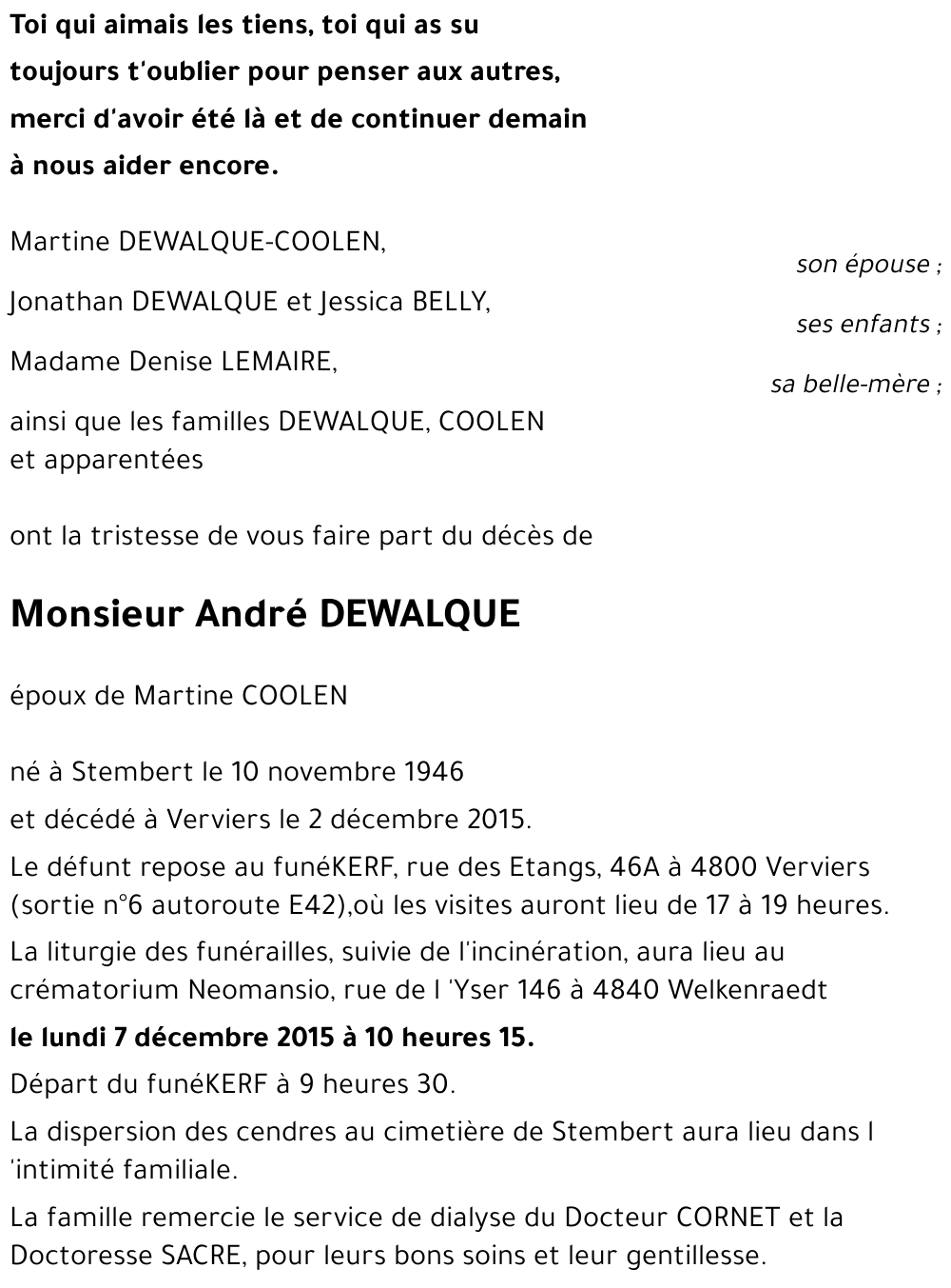 André DEWALQUE