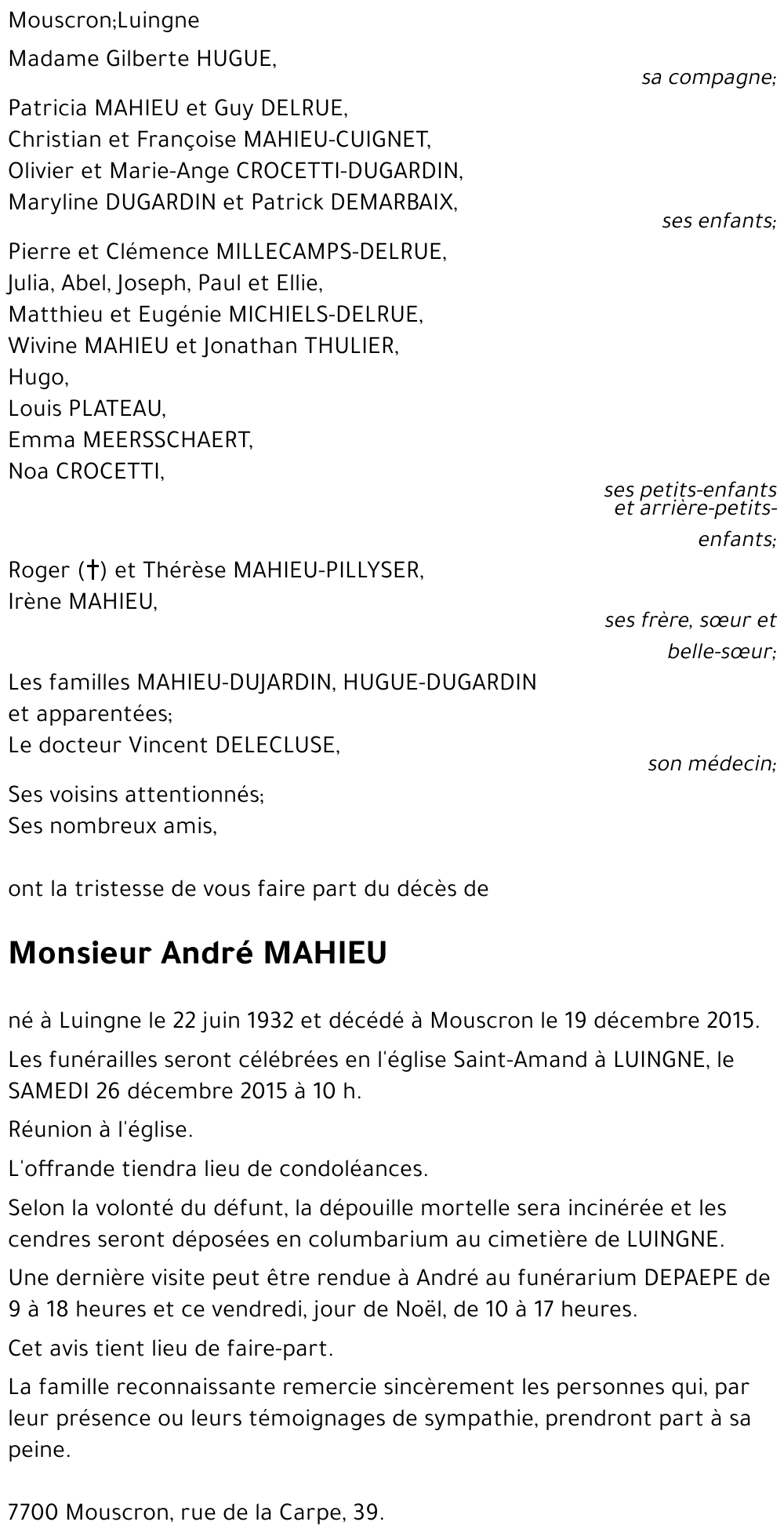 André MAHIEU