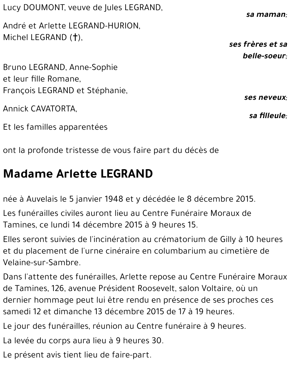 Arlette LEGRAND