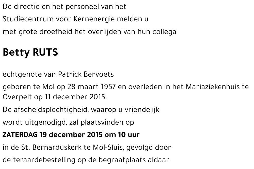 Betty RUTS