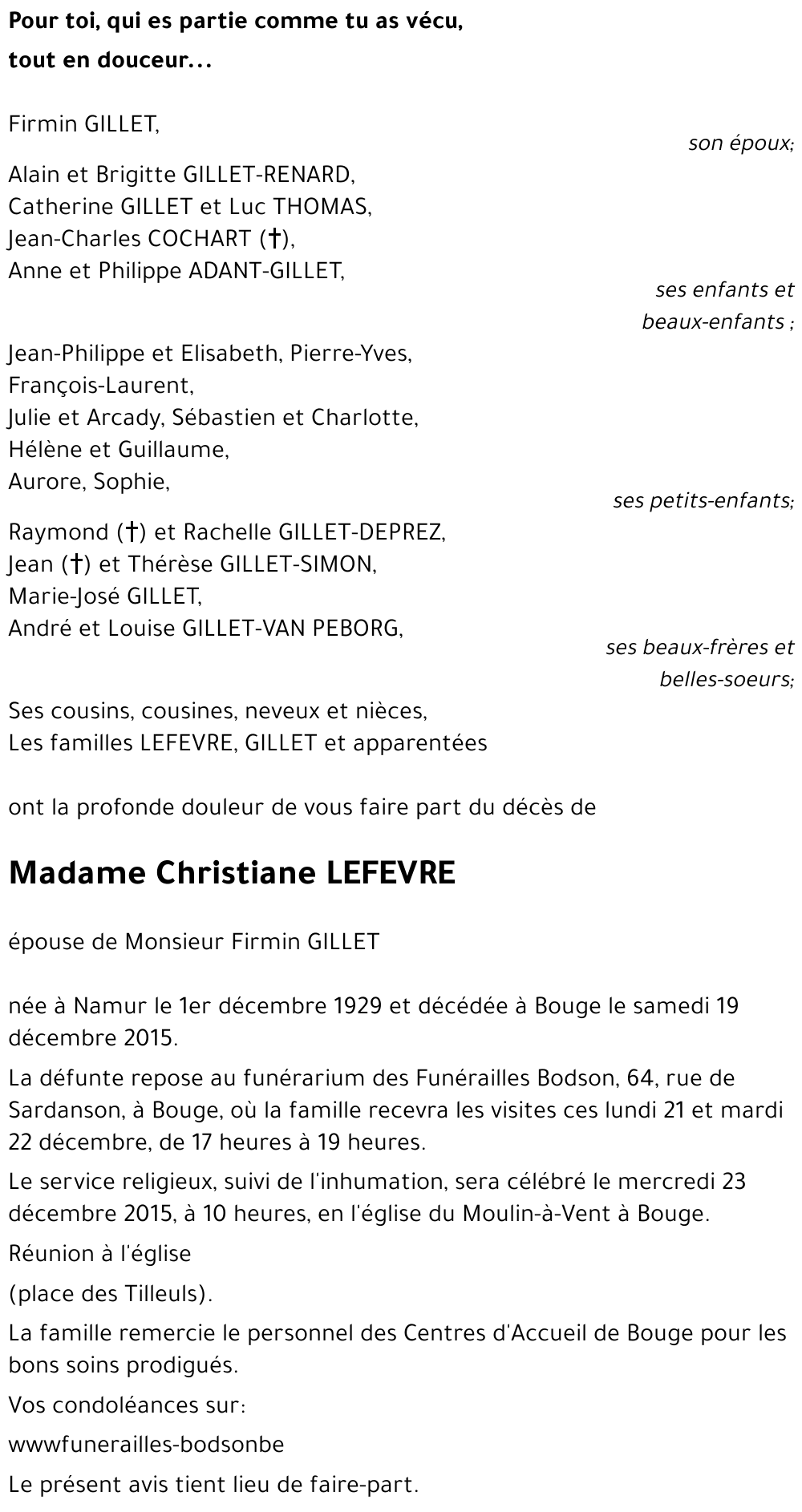 Christiane LEFEVRE