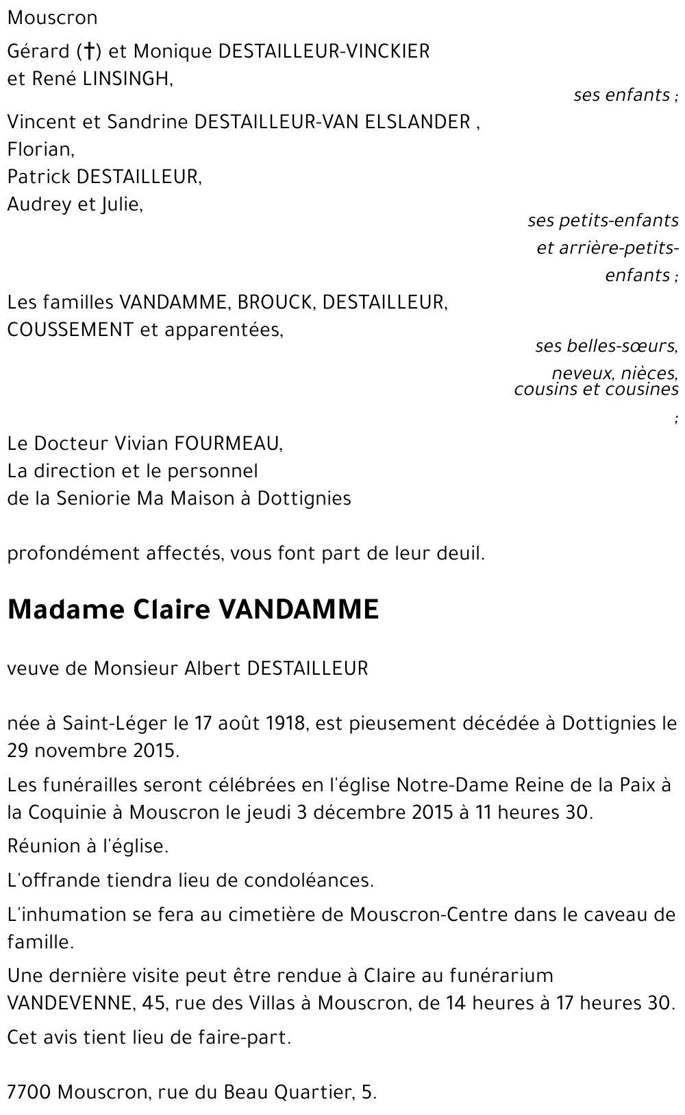 Claire VANDAMME