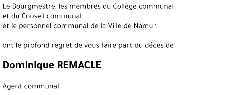 Dominique REMACLE