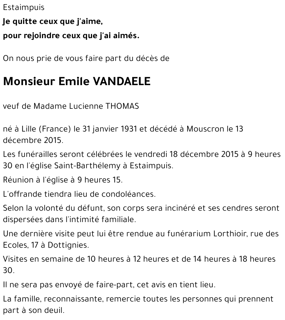 Emile VANDAELE