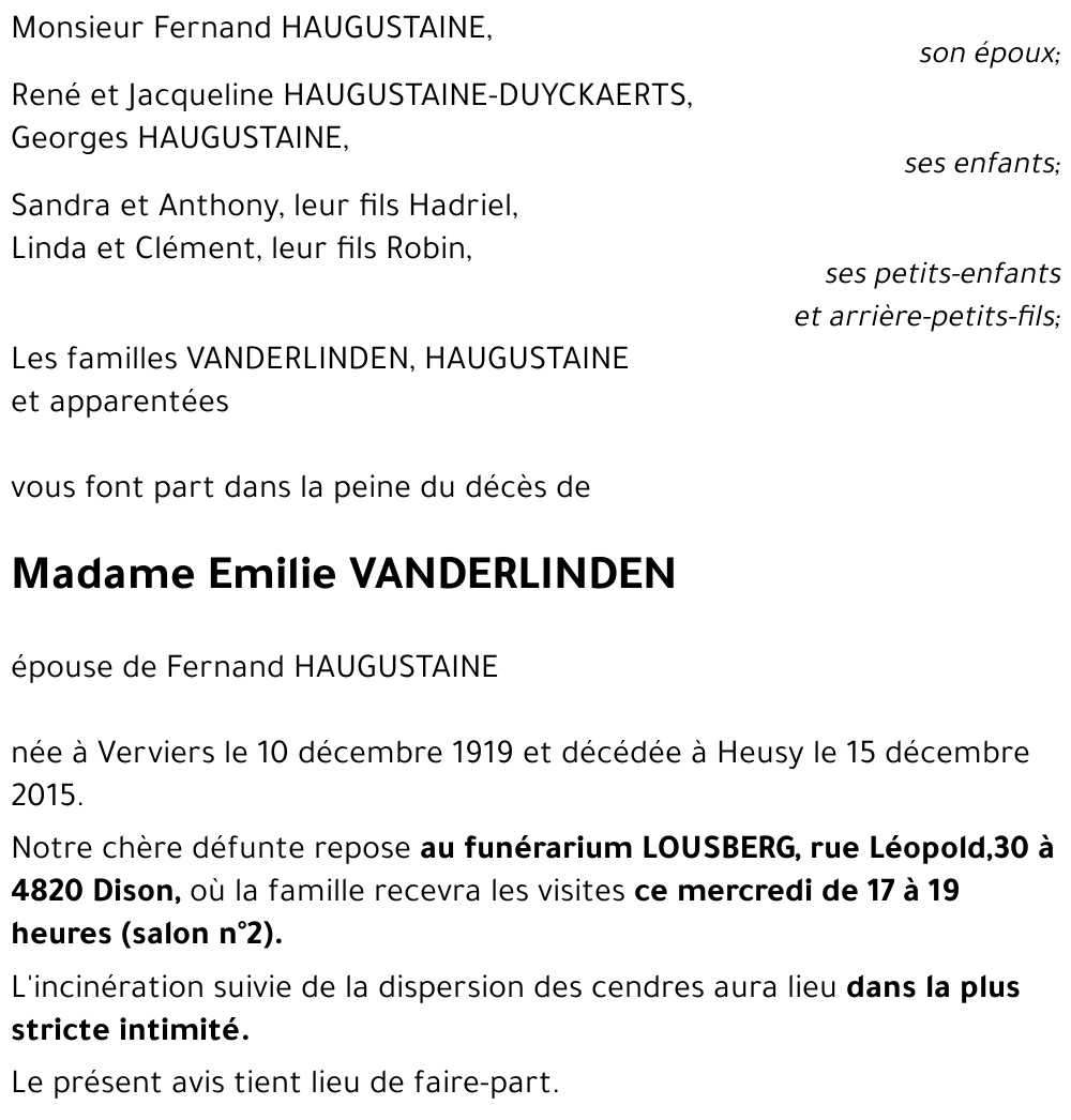 Emilie VANDERLINDEN