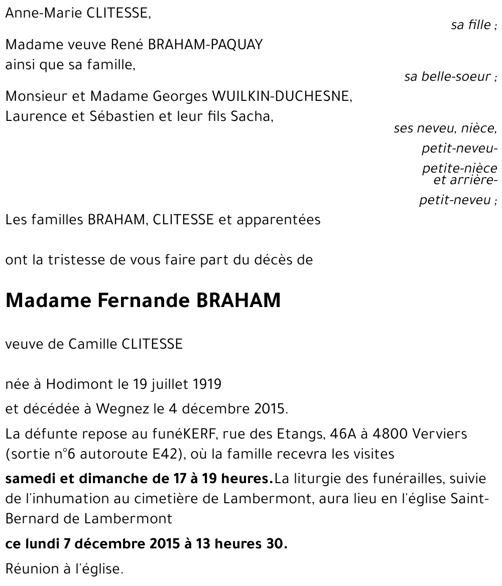 Fernande BRAHAM