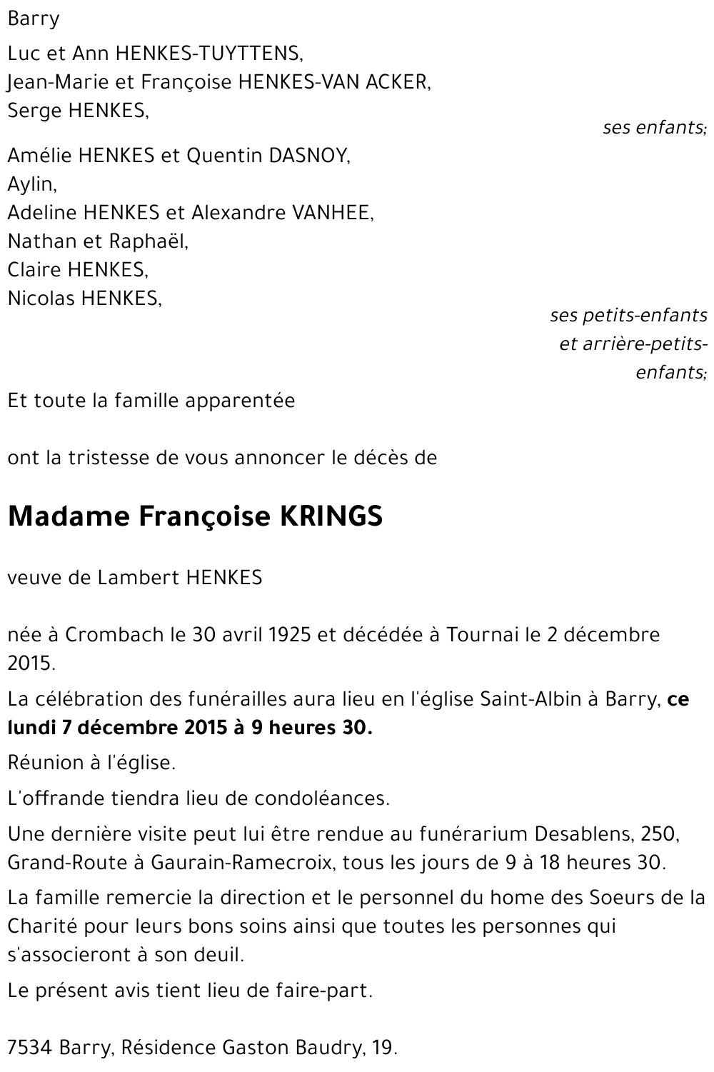 Françoise KRINGS