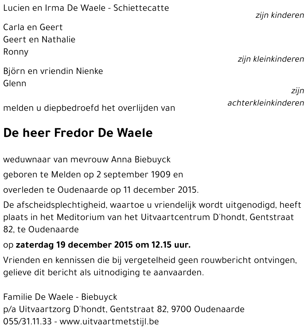 Fredor De Waele