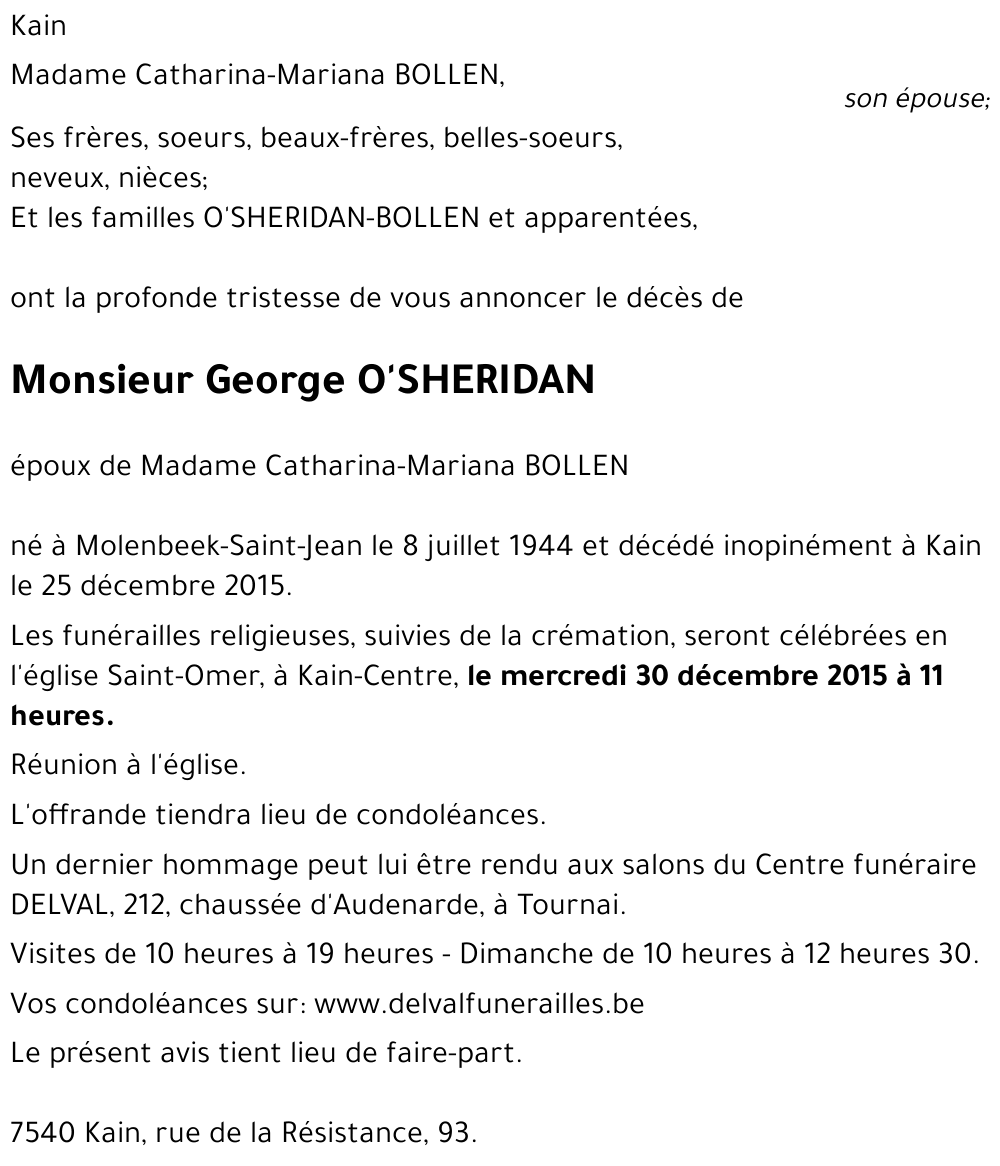 George O'SHERIDAN