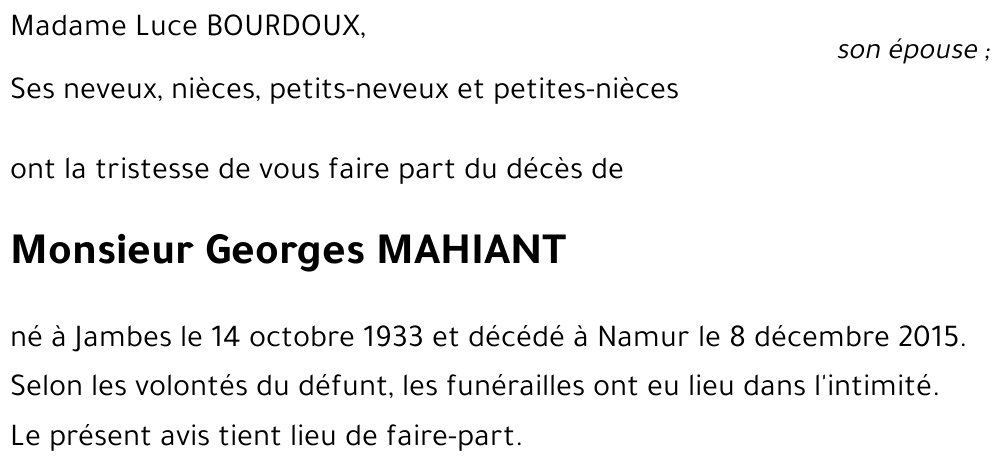 Georges MAHIANT