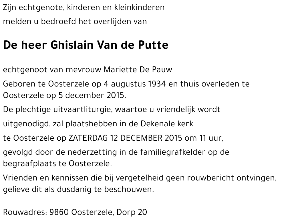 Ghislain Van de Putte