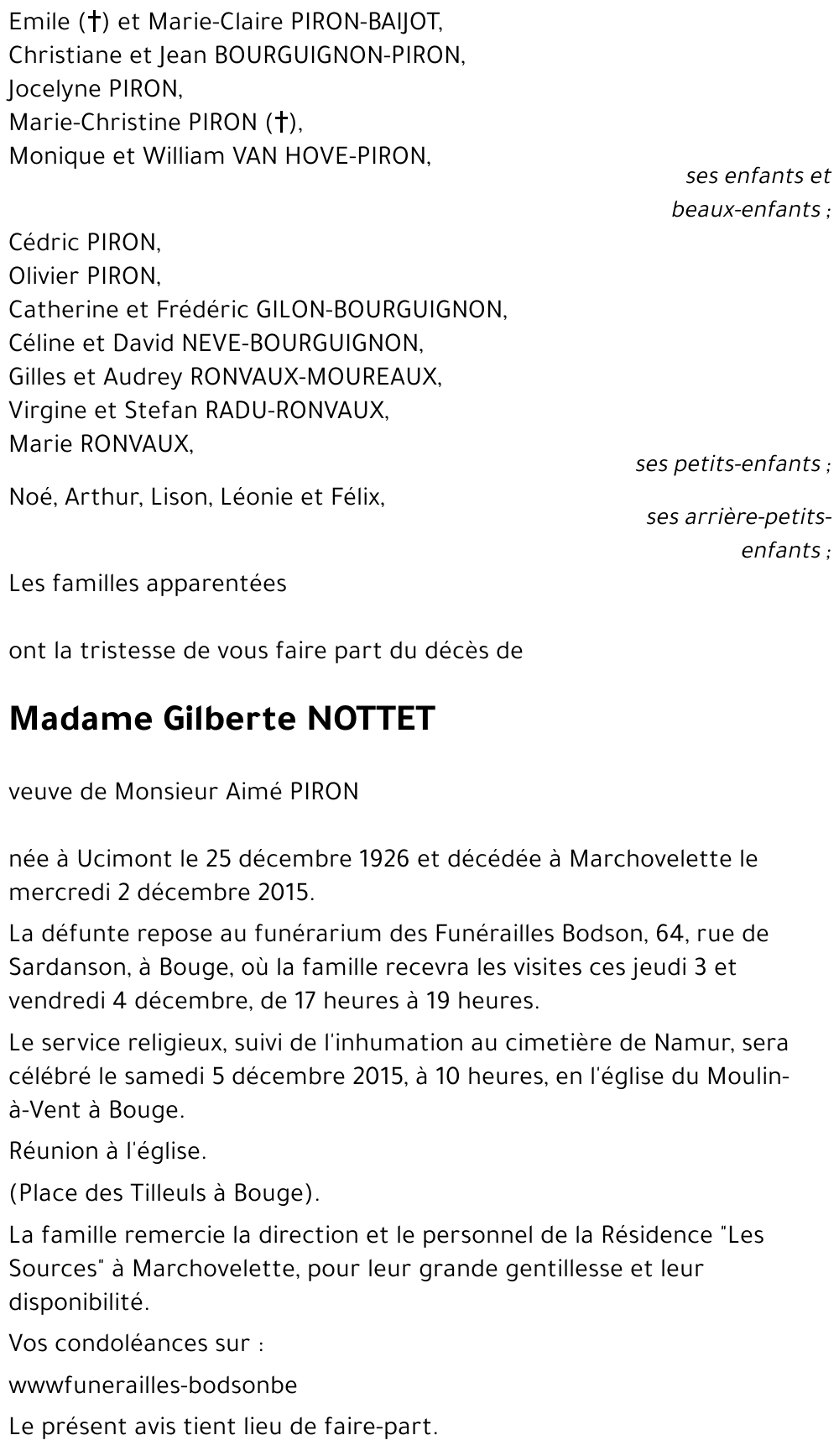 Gilberte NOTTET