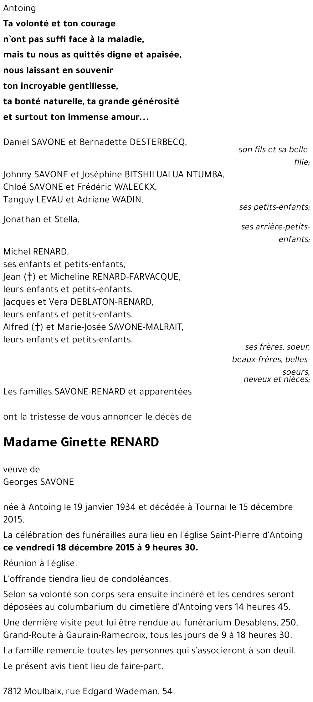 Ginette RENARD