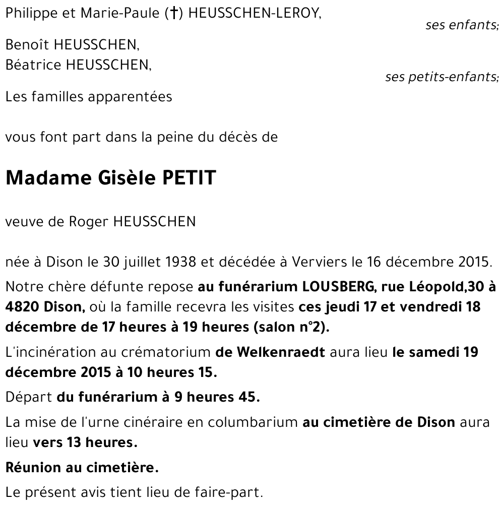 Gisèle PETIT