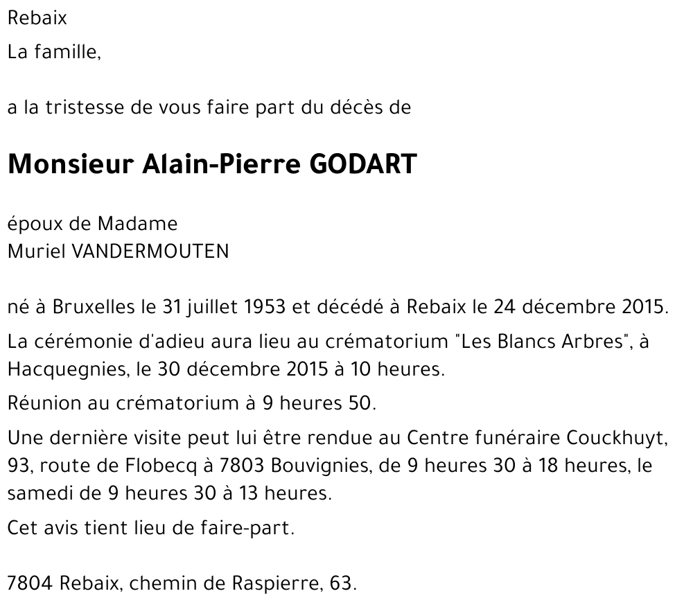 GODART Alain-Pierre