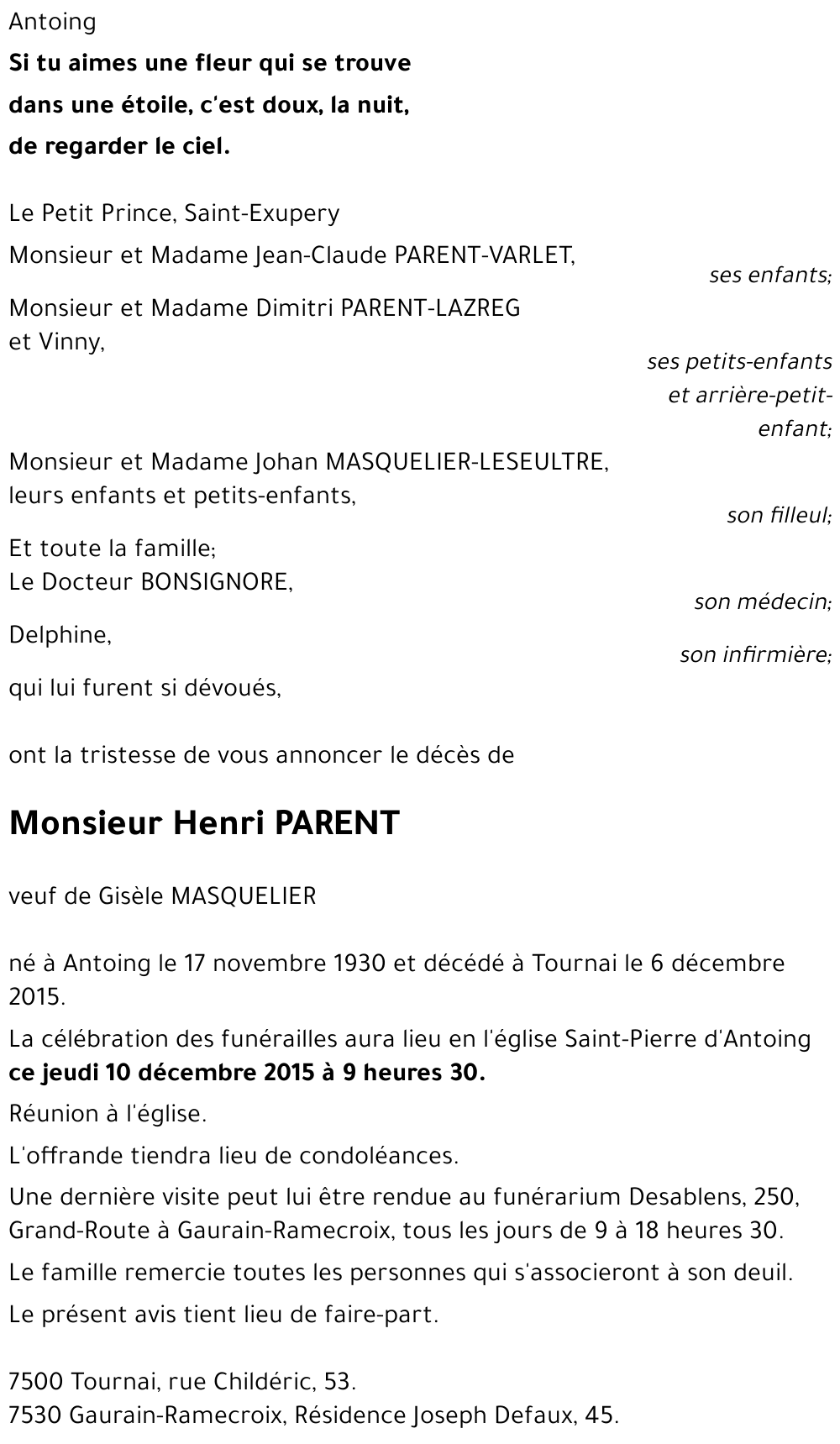 Henri PARENT