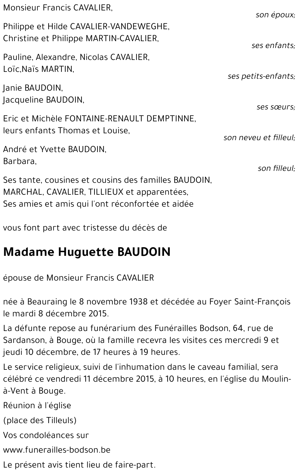 Huguette BAUDOIN