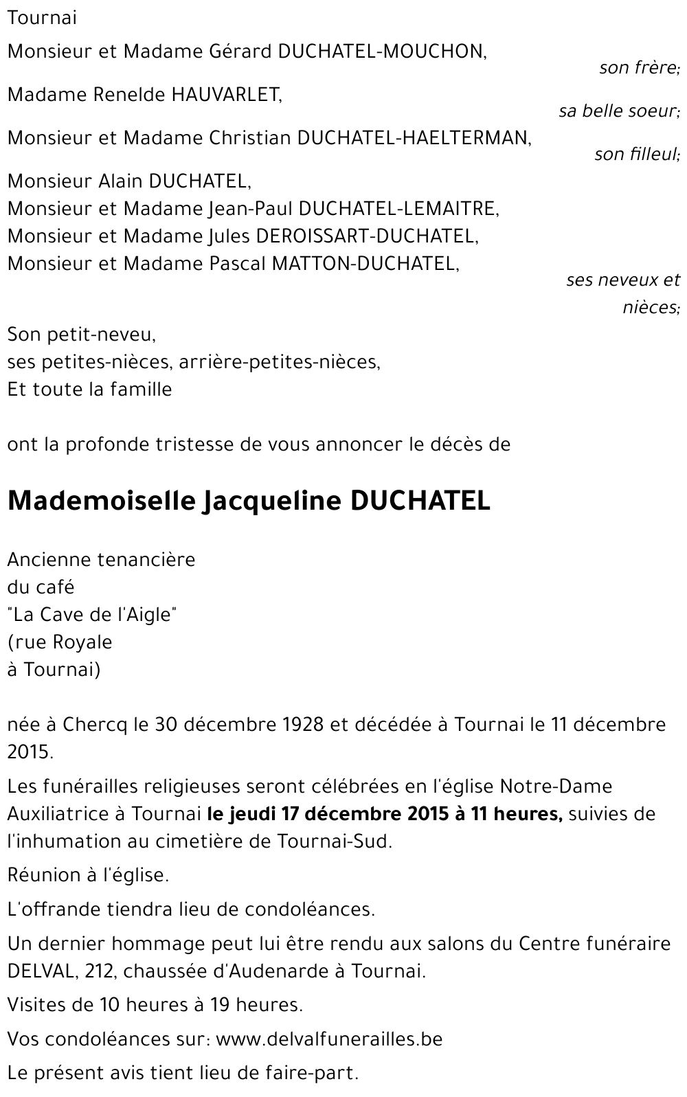 Jacqueline DUCHATEL