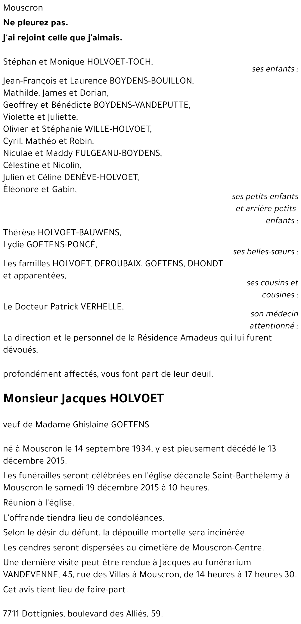 Jacques HOLVOET