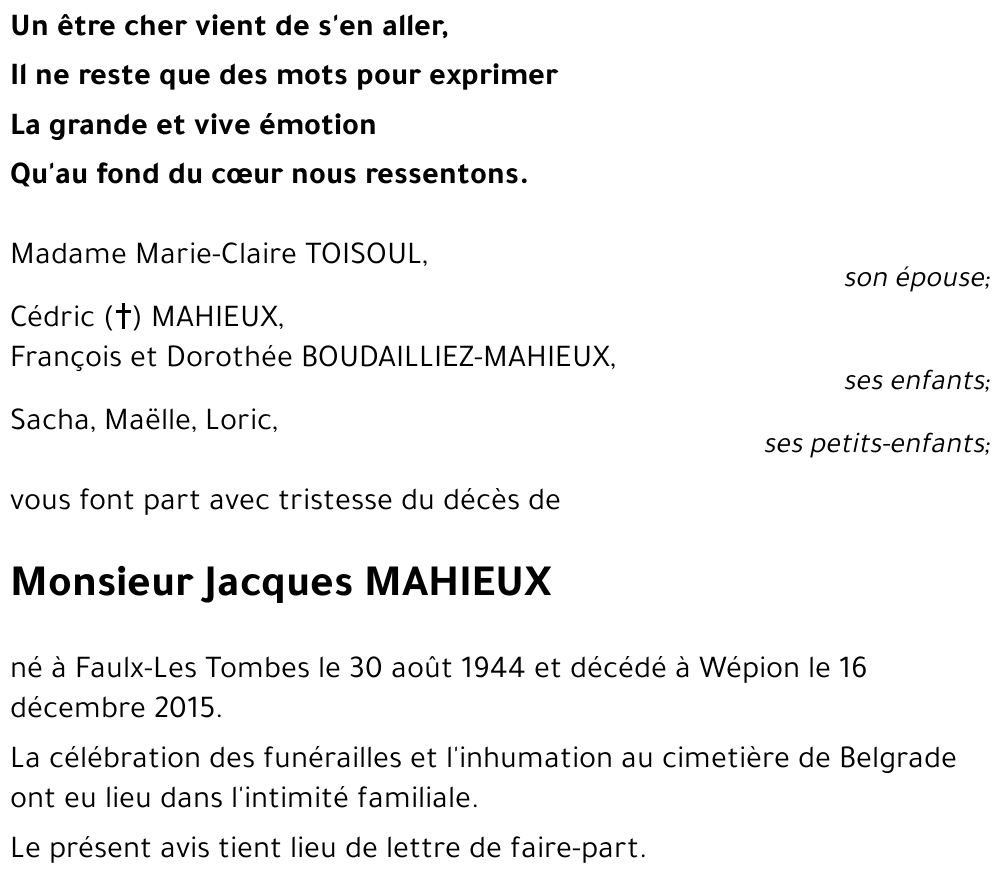 Jacques MAHIEUX