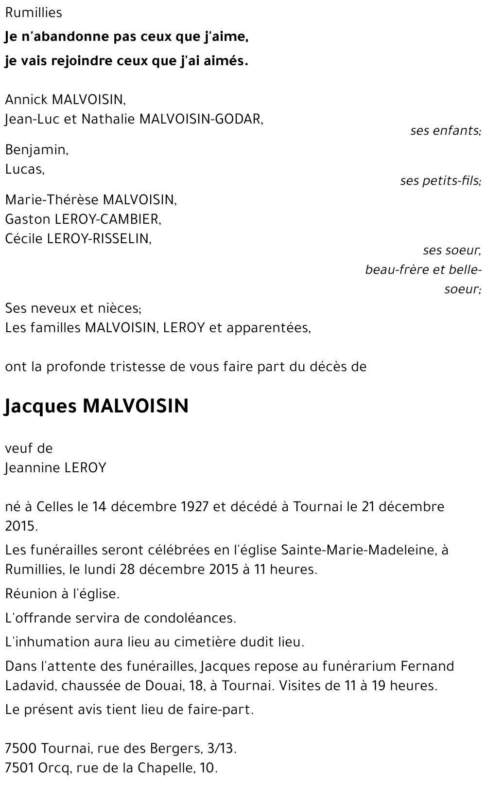 Jacques MALVOISIN