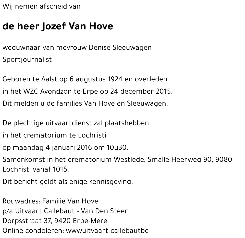 Jozef Van Hove