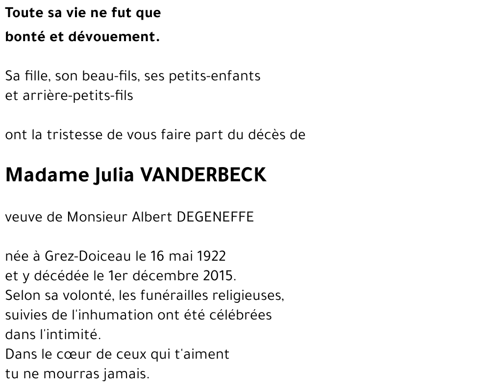 Julia VANDERBECK