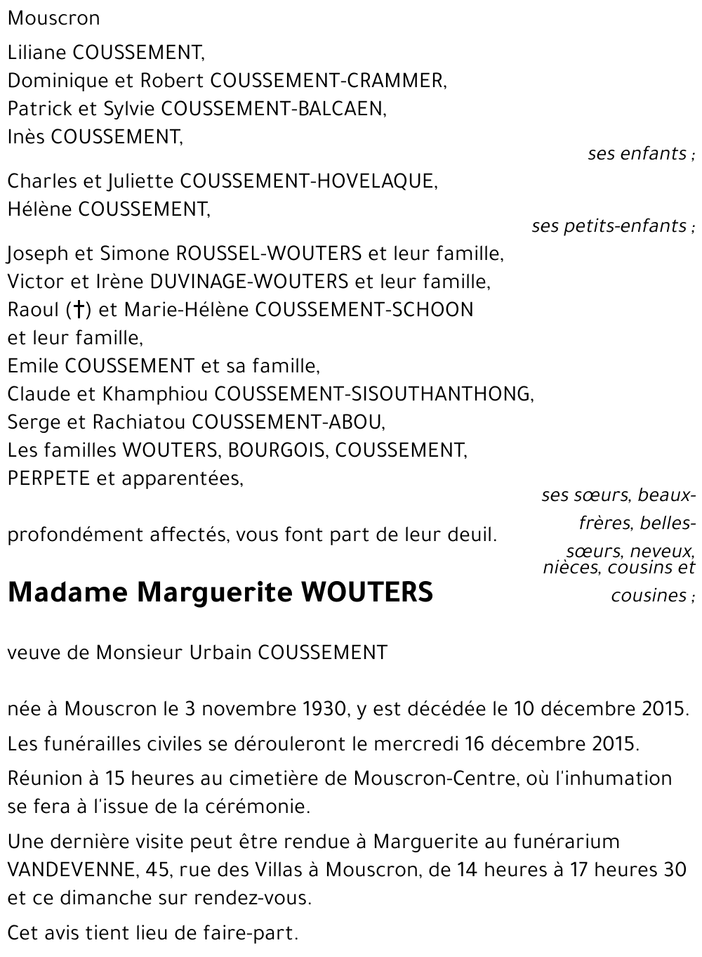 Marguerite WOUTERS