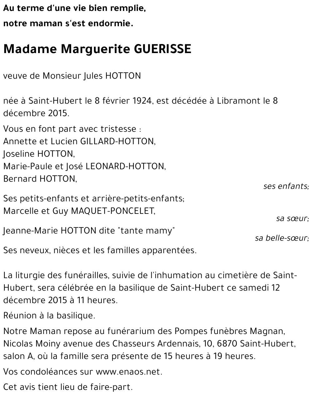 Margueritte GUERISSE