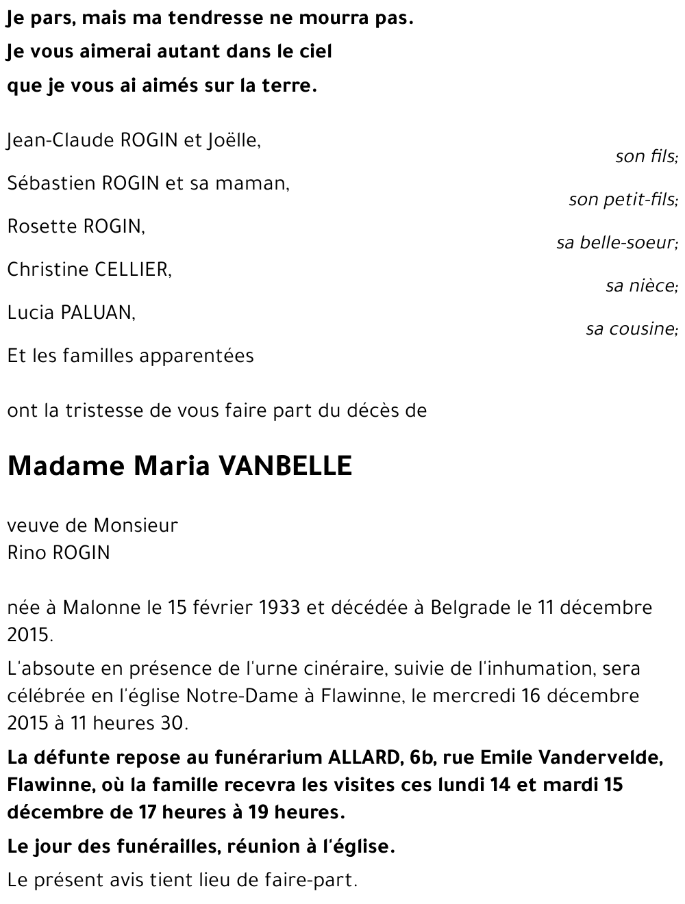 Maria VANBELLE