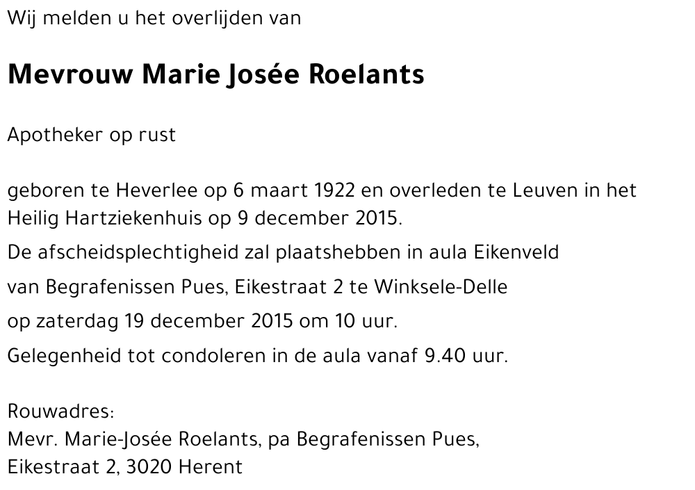 Marie Josée Roelants