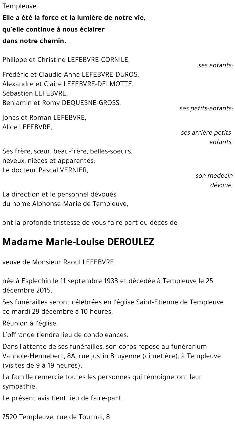 Marie-Louise DEROULEZ