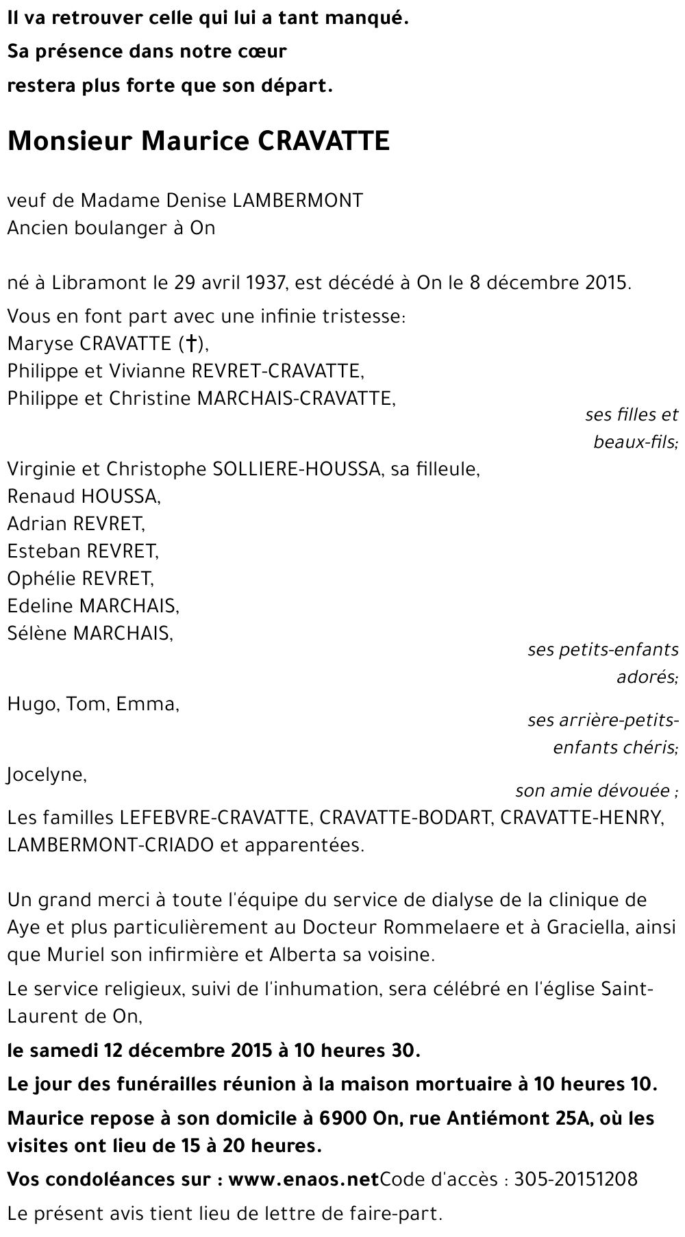 Maurice CRAVATTE