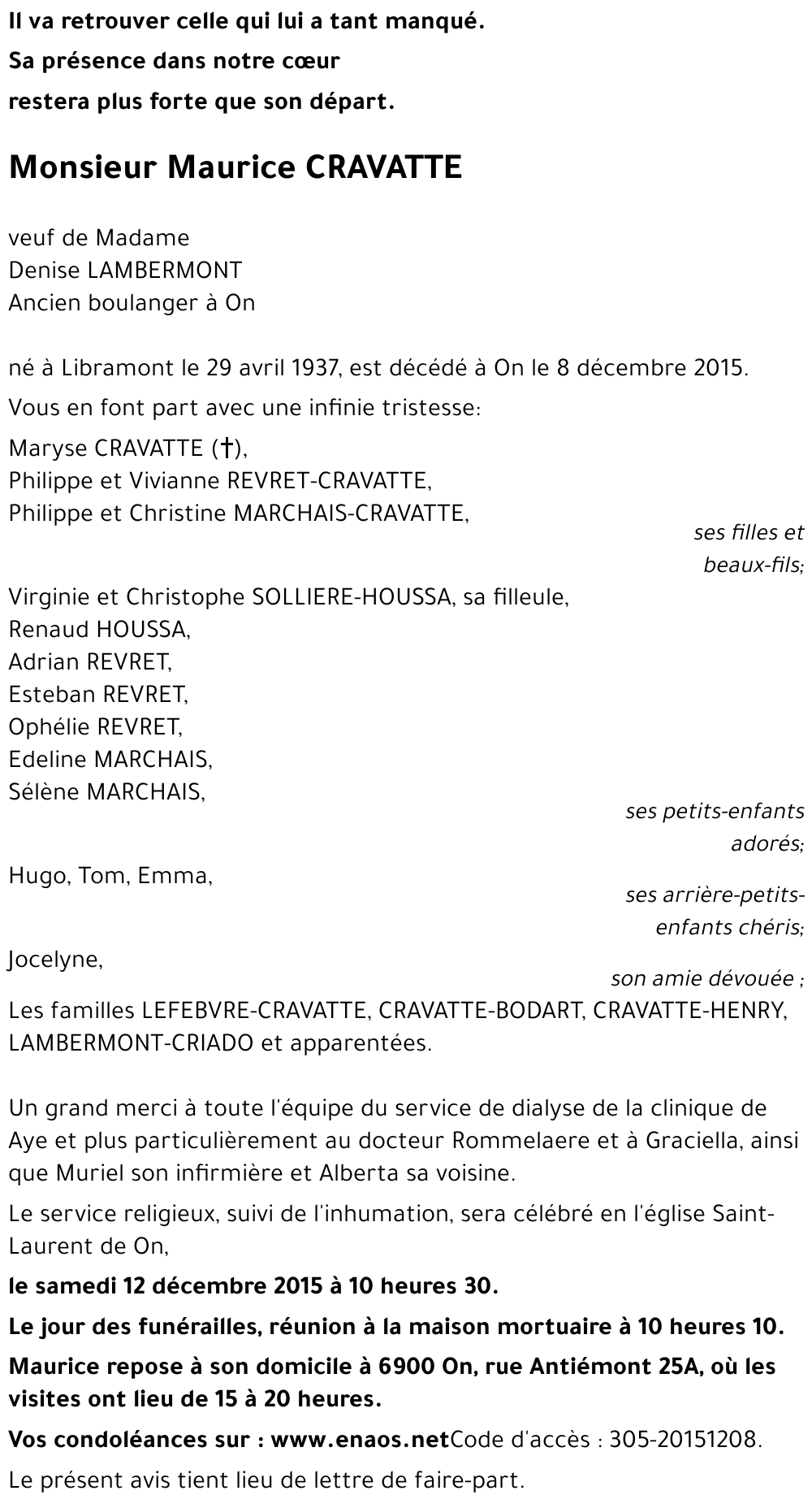 Maurice CRAVATTE