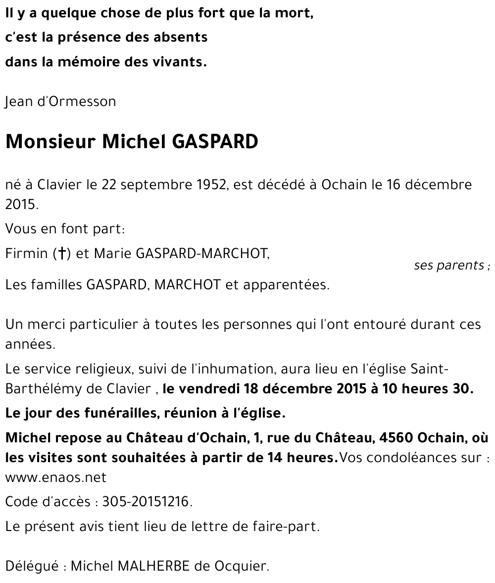 Michel GASPARD