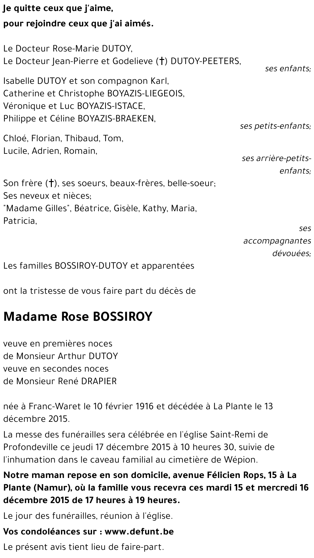Rosalie BOSSIROY