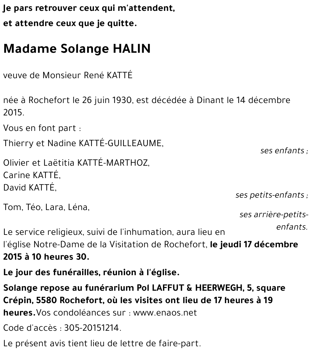 Solange HALIN