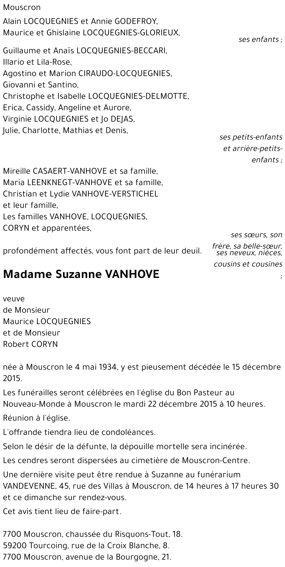 Suzanne VANHOVE