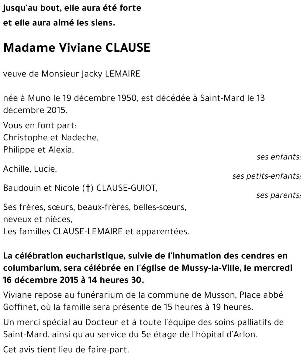 Viviane CLAUSE 