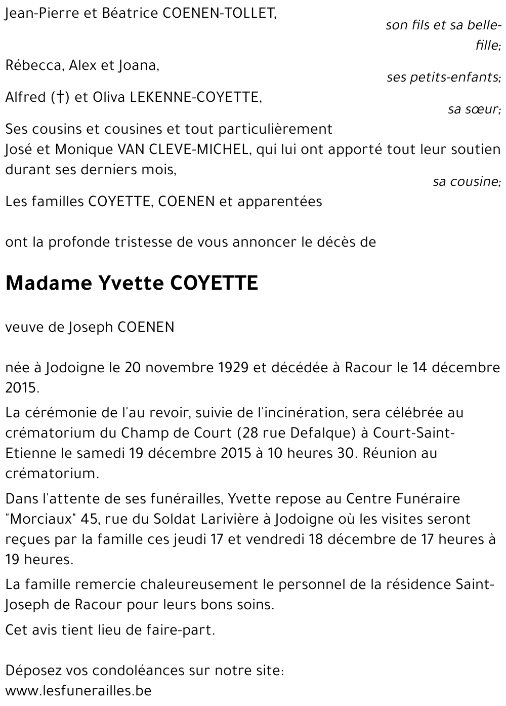 Yvette COYETTE