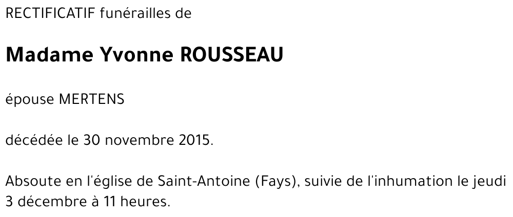 Yvonne ROUSSEAU