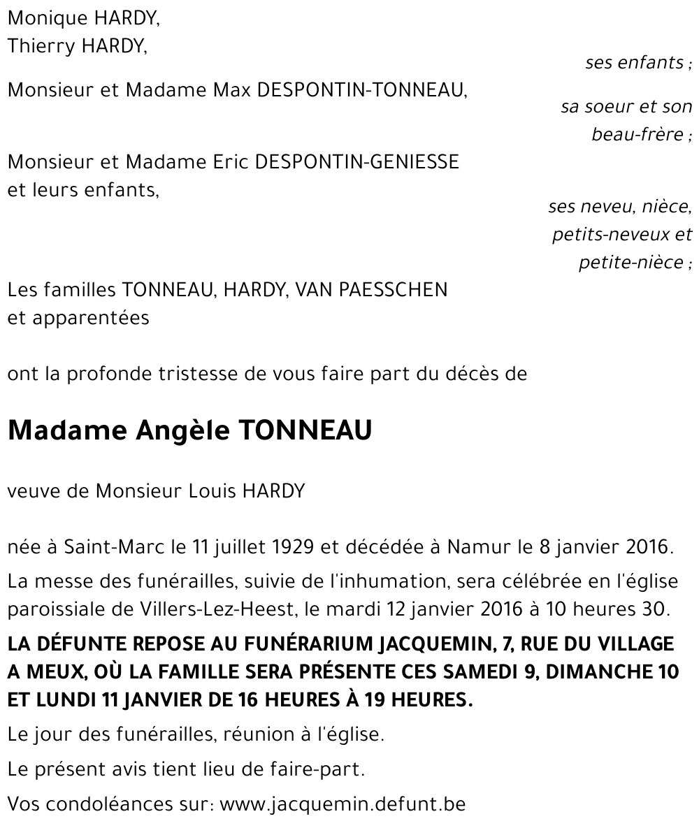 Angèle TONNEAU