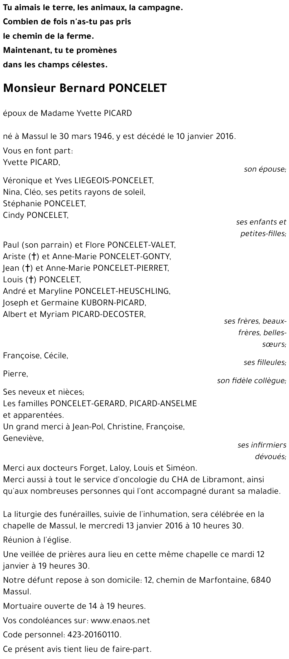 Bernard PONCELET