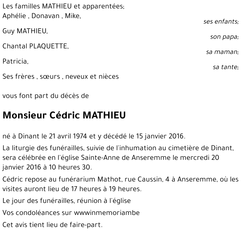 Cédric MATHIEU