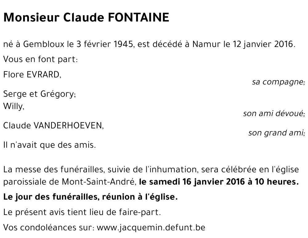 Claude FONTAINE