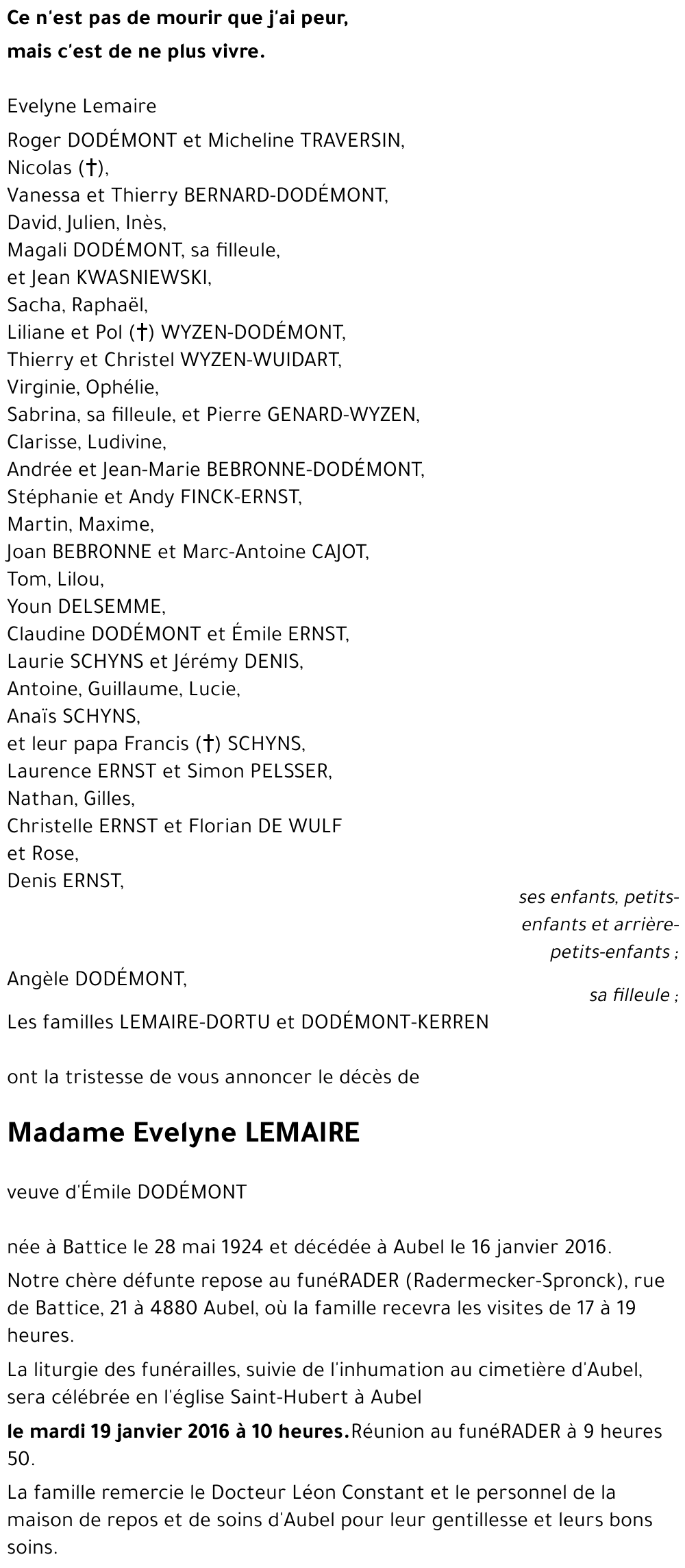 Evelyne LEMAIRE